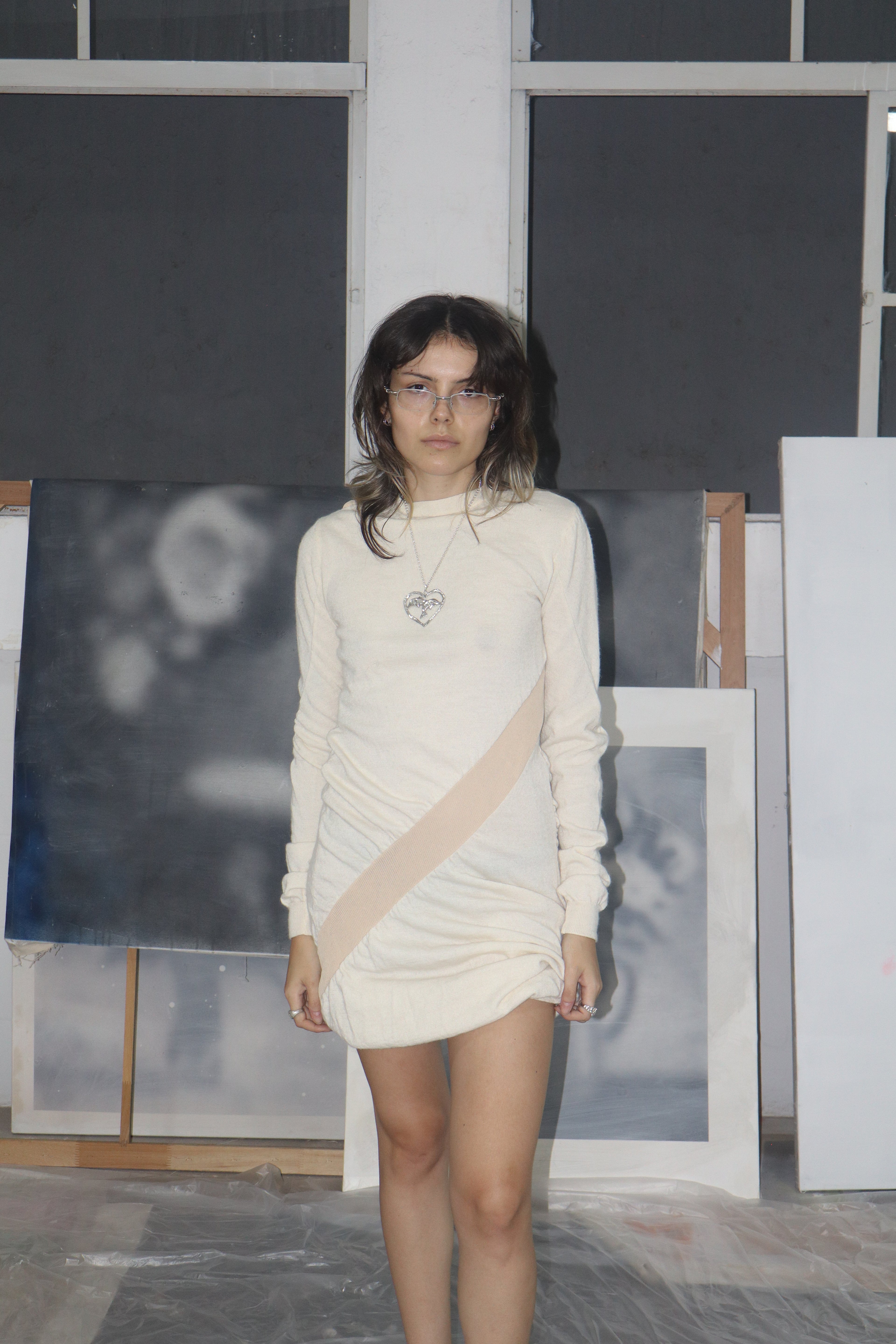 vestido balenciaga em lã